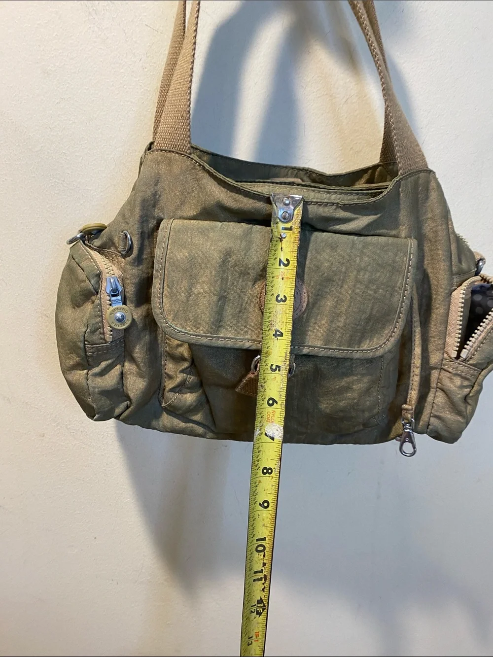 Kipling Canvas Multi-Pocket Shoulder Bag With Long Strap - Picture 8 of 10